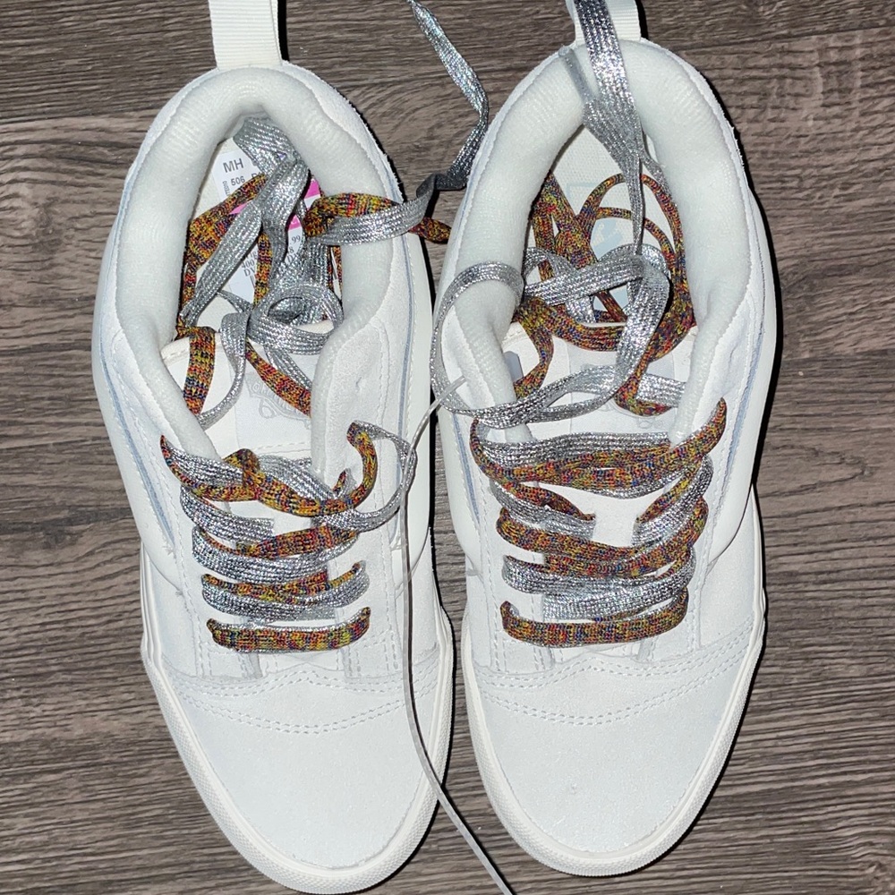 Vans Knu Stack Platform Sneakers White Multi Laces Size 7 NWT - Picture 7 of 9